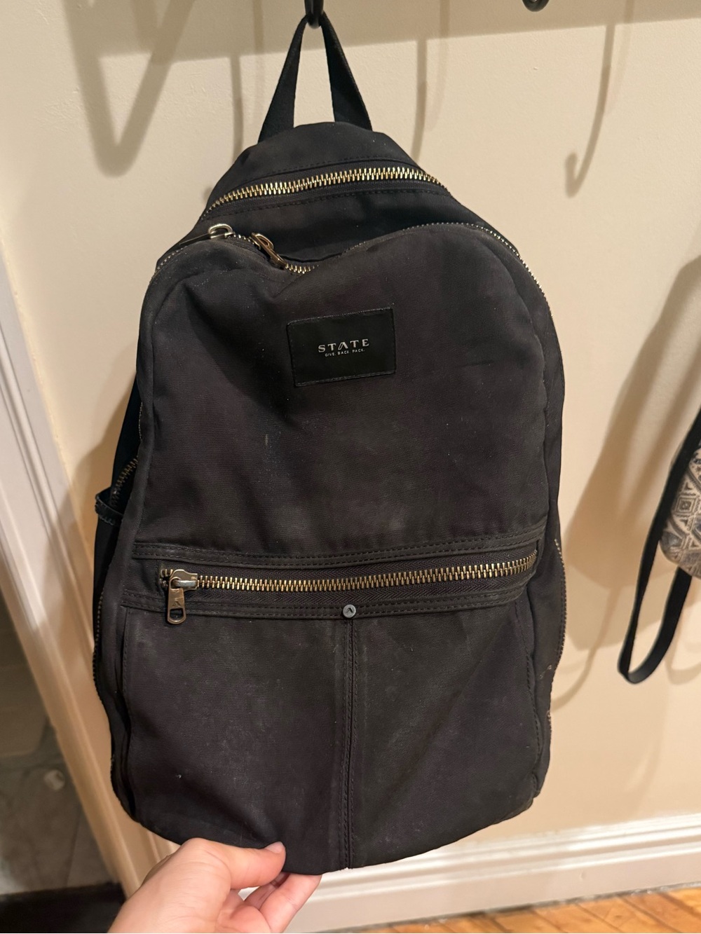 Black STATE Canvas Backpack
